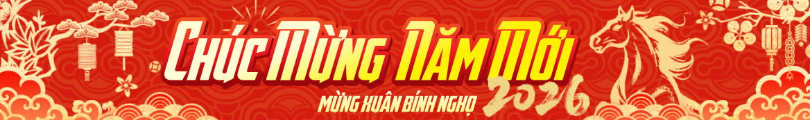 Băng rôn chúc mừng năm mới phong cách 3D