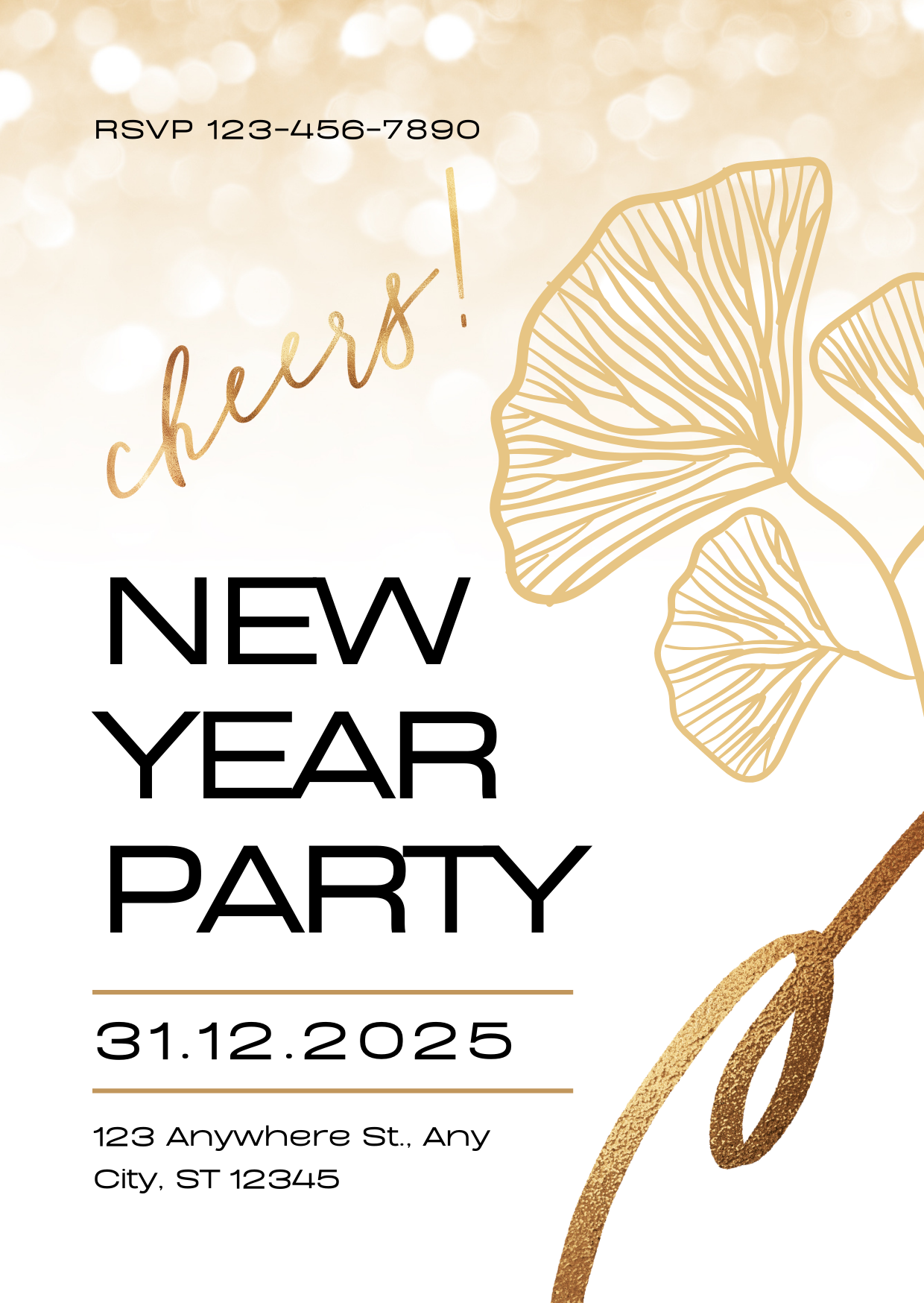 Thiệp Year End Party phong cách thiên nhiên