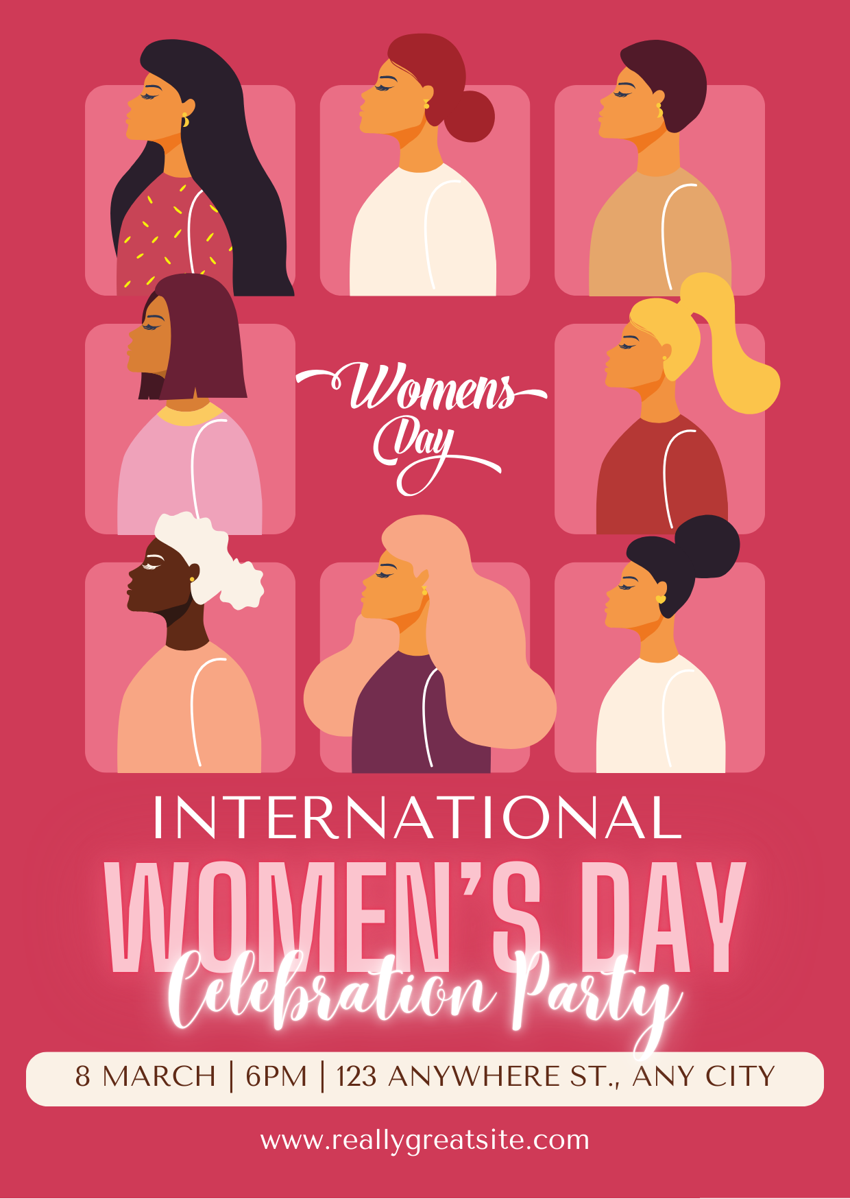 thiệp mời 8/3 phong cách hiện đại 