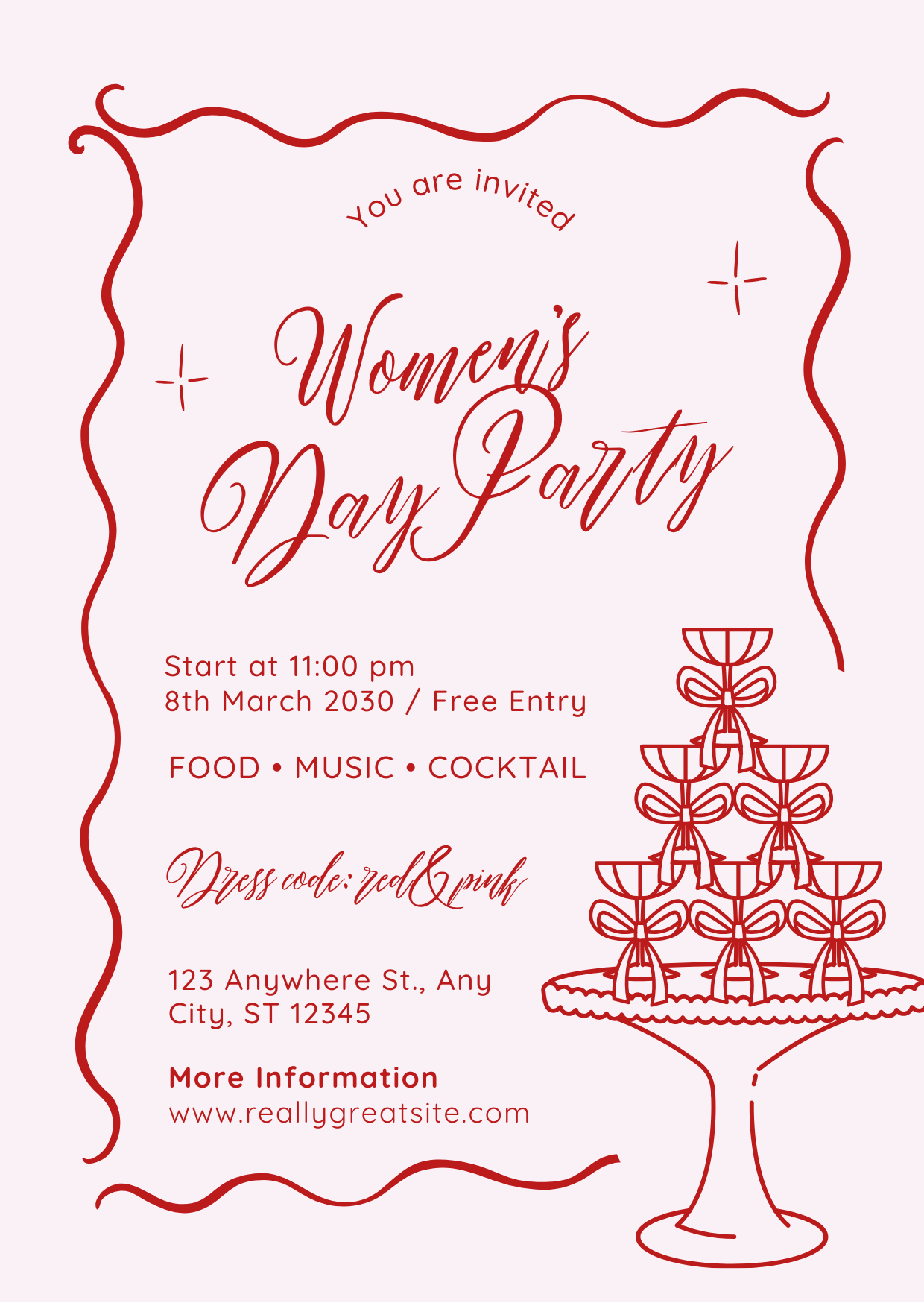 thiệp mời 8/3 phong cách thanh lịch