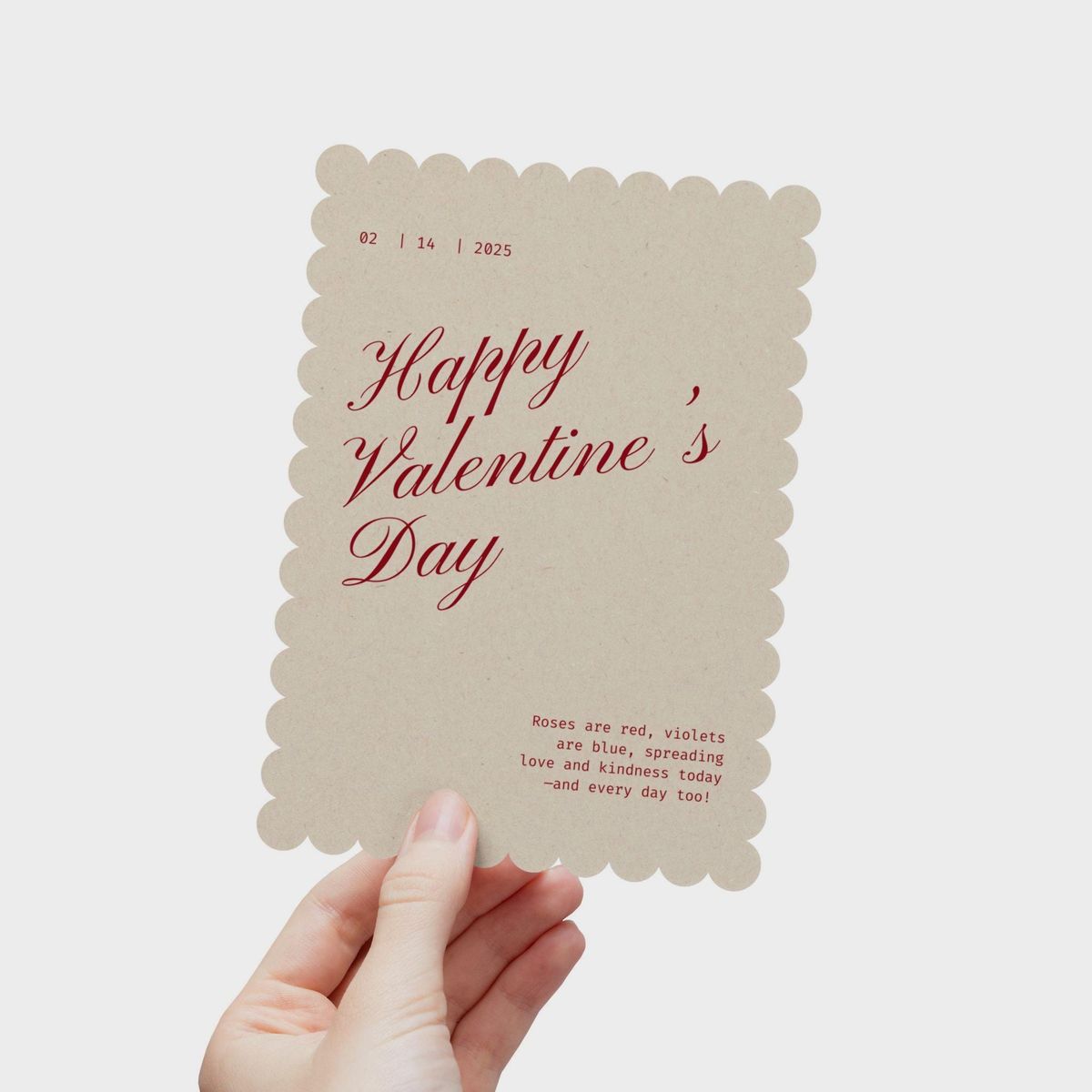 Mẫu thiệp Valentine đơn giản