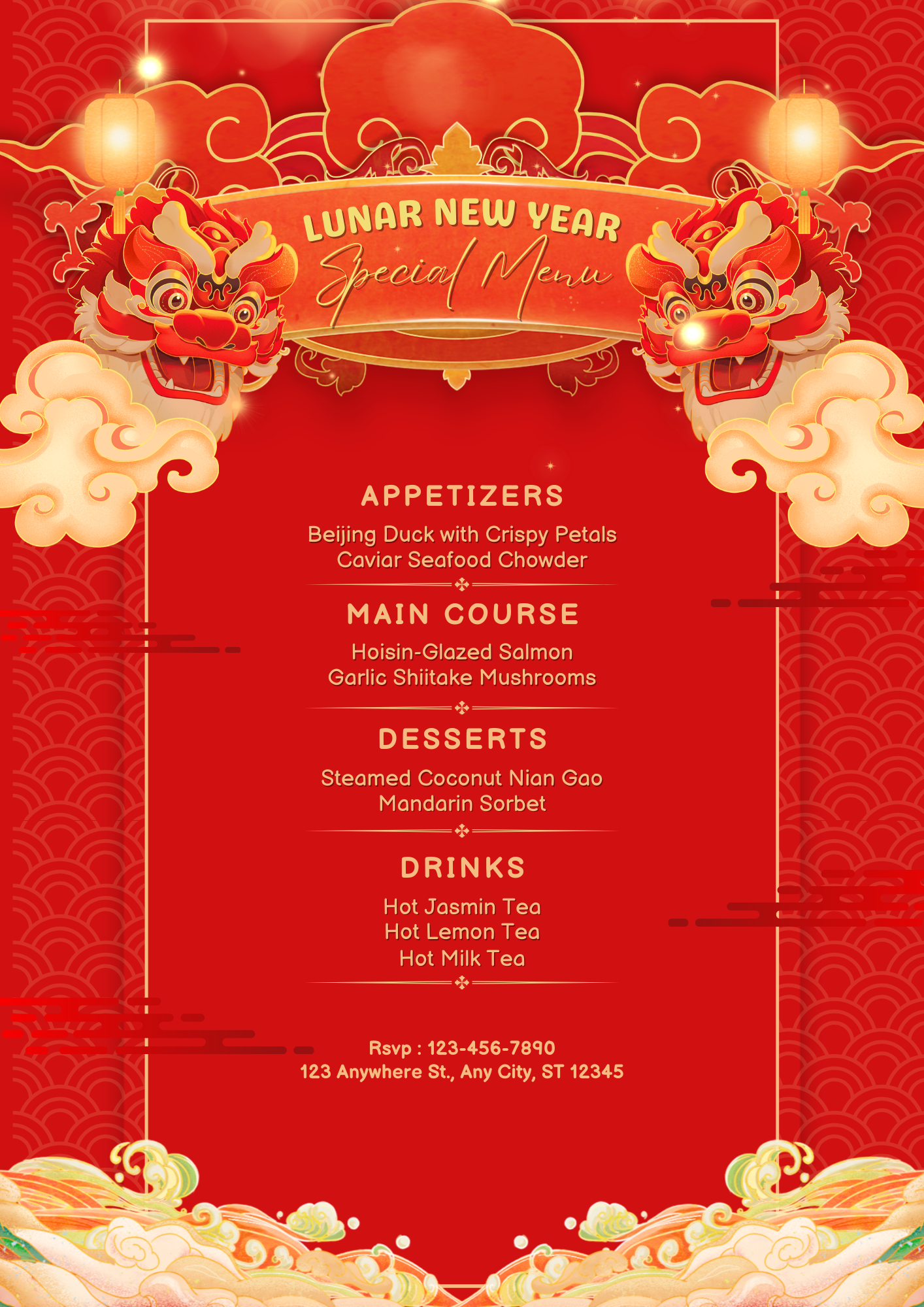 Mẫu menu Tết đẹp