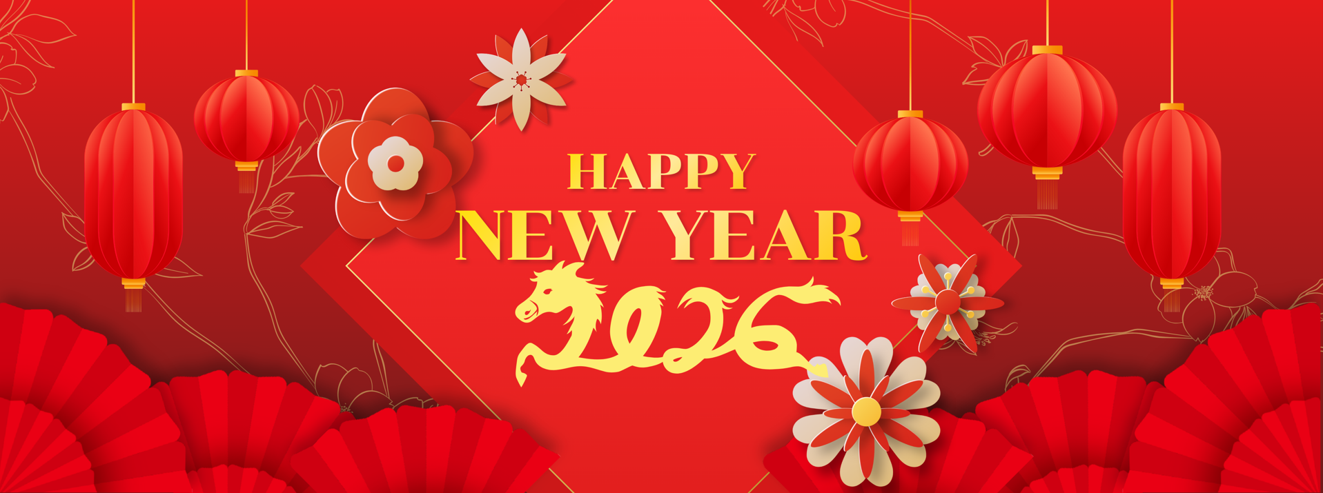 Băng rôn chúc mừng năm mới 2026