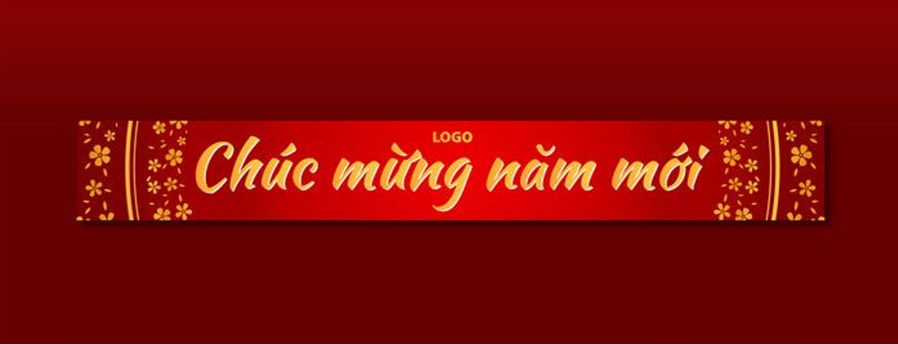 Băng rôn chúc mừng năm mới phong cách tối giản