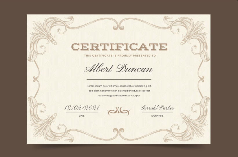 Mẫu bằng khen nhân viên xuất sắc phong cách cổ điển