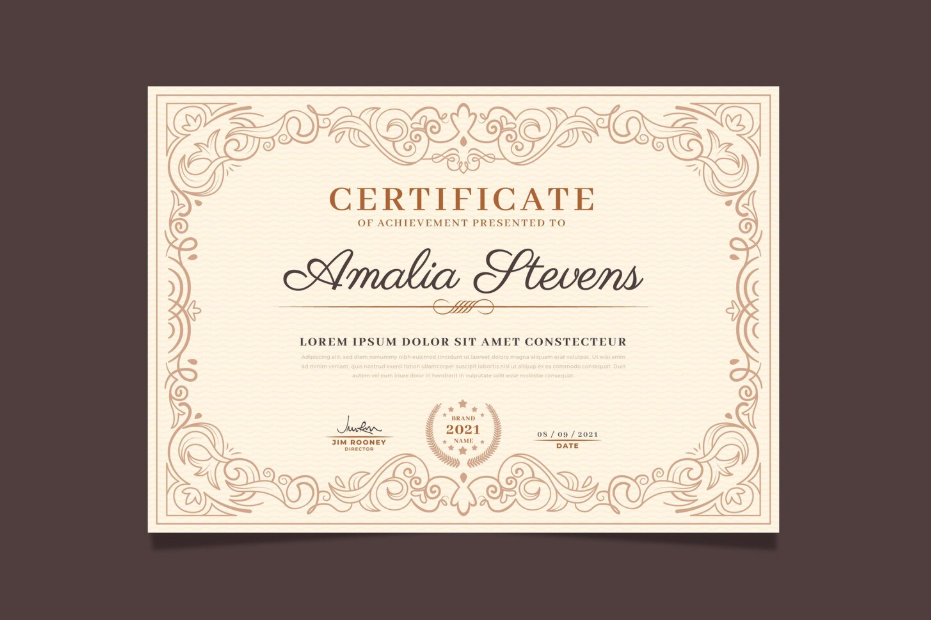 Mẫu bằng khen nhân viên xuất sắc phong cách cổ điển