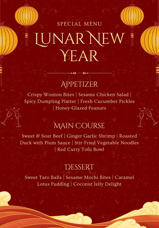 Mẫu menu Tết đẹp