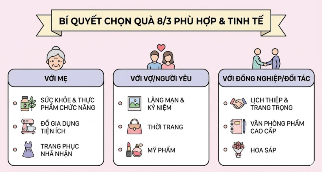 Gợi ý phân loại quà tặng theo từng nhóm đối tượng cụ thể