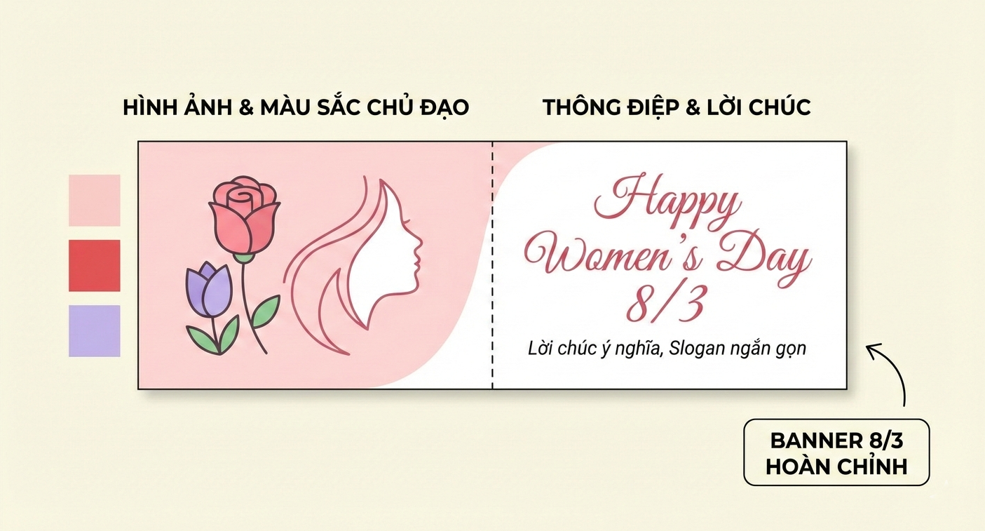 những chú ý về nội dung khi thiết kế banner 8/3