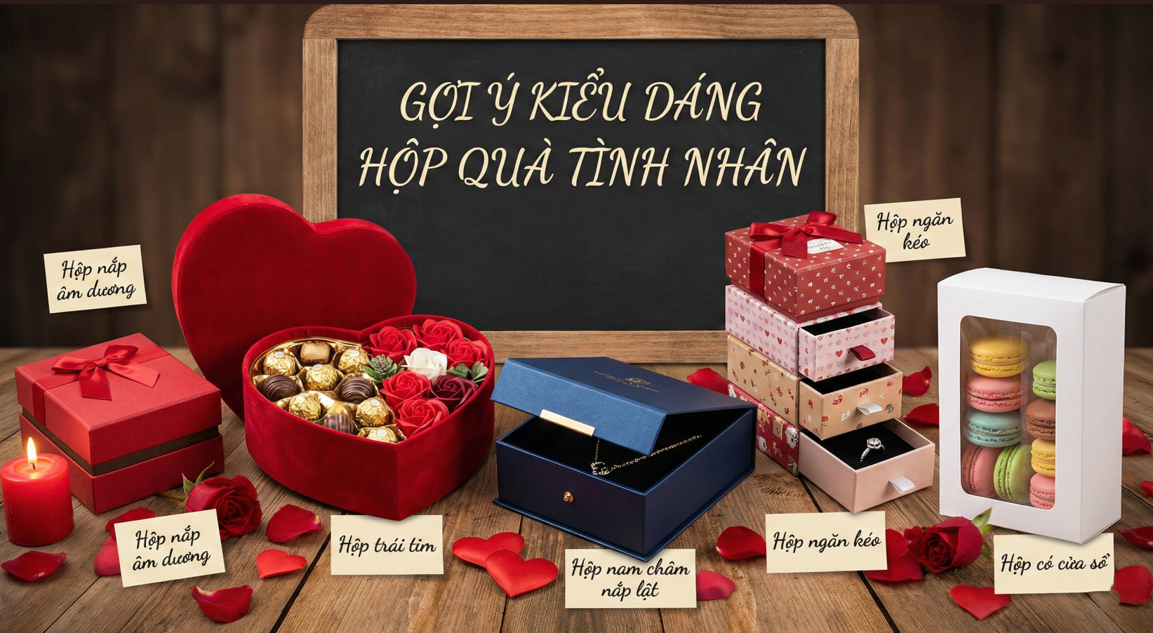 gợi ý kiểu dạng hộp quà lễ tình nhân
