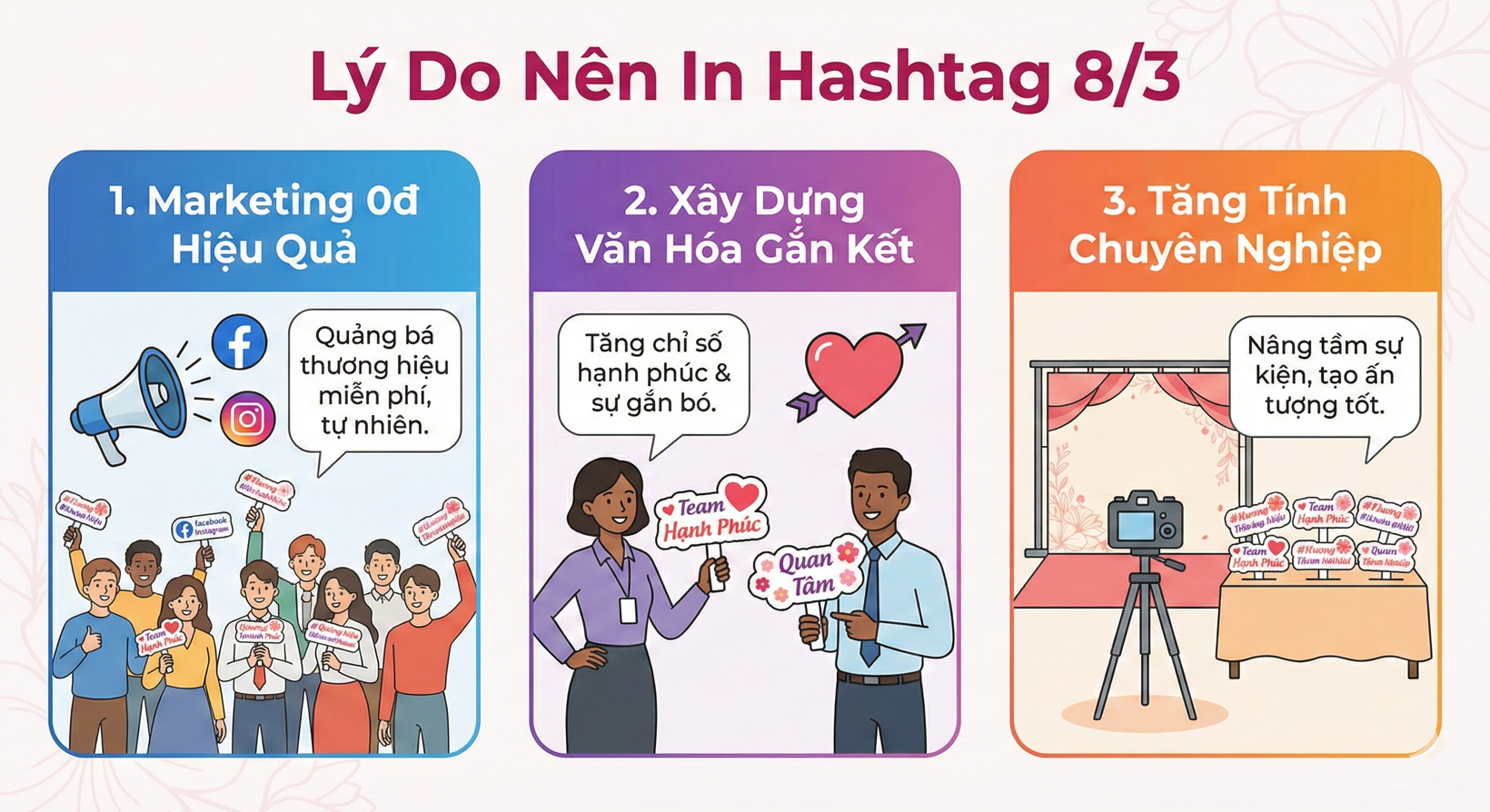 vai trò của hashtag 8/3