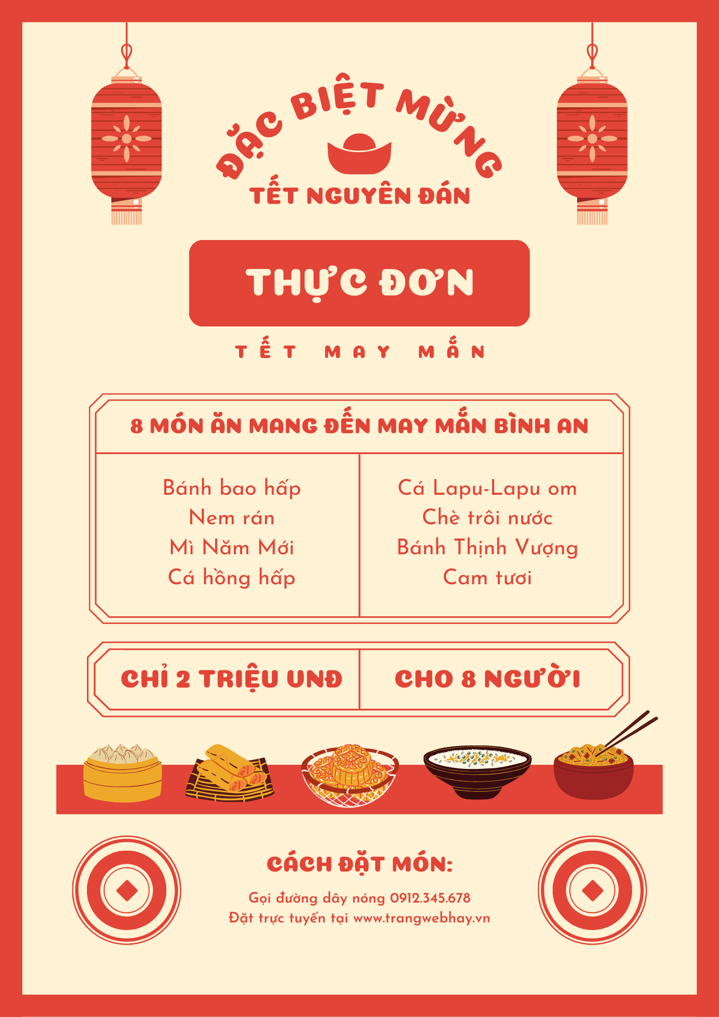 Mẫu menu Tết