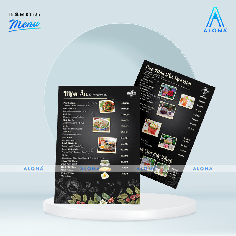 Thông tin liên hệ để nhận bảng giá in menu