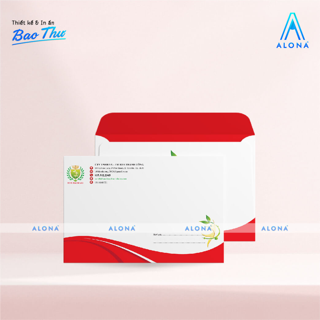 Bao thư thiết kế tối giản, màu đỏ sang trọng