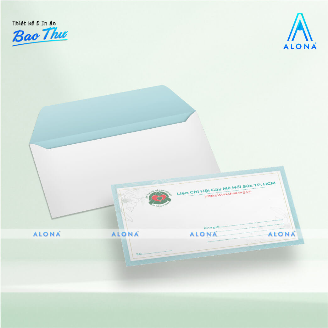 Thiết kế bao thư y tế màu xanh tinh tế