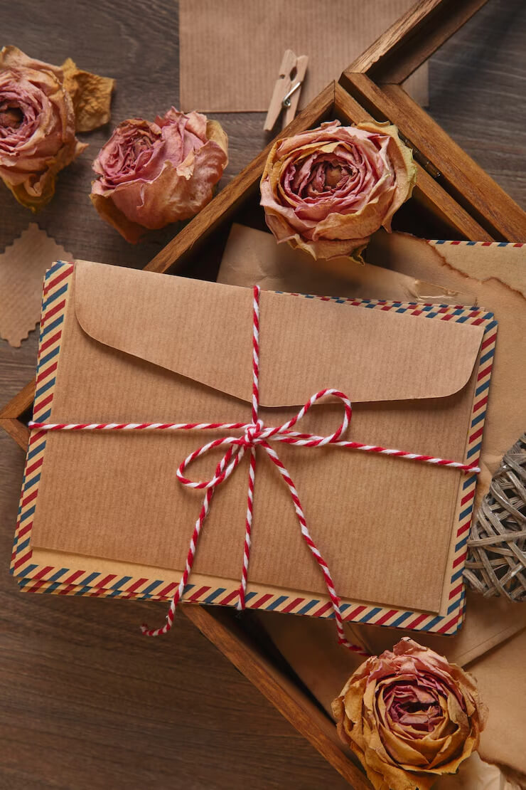 Mẫu bao thư giấy Kraft cách điệu