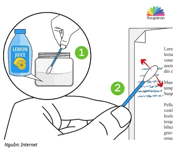 Dùng chanh tẩy mực in