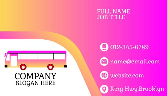 Mẫu card visit dịch vụ xe khách, xe hợp đồng 8 Mẫu card visit dịch vụ xe khách, xe hợp đồng 8