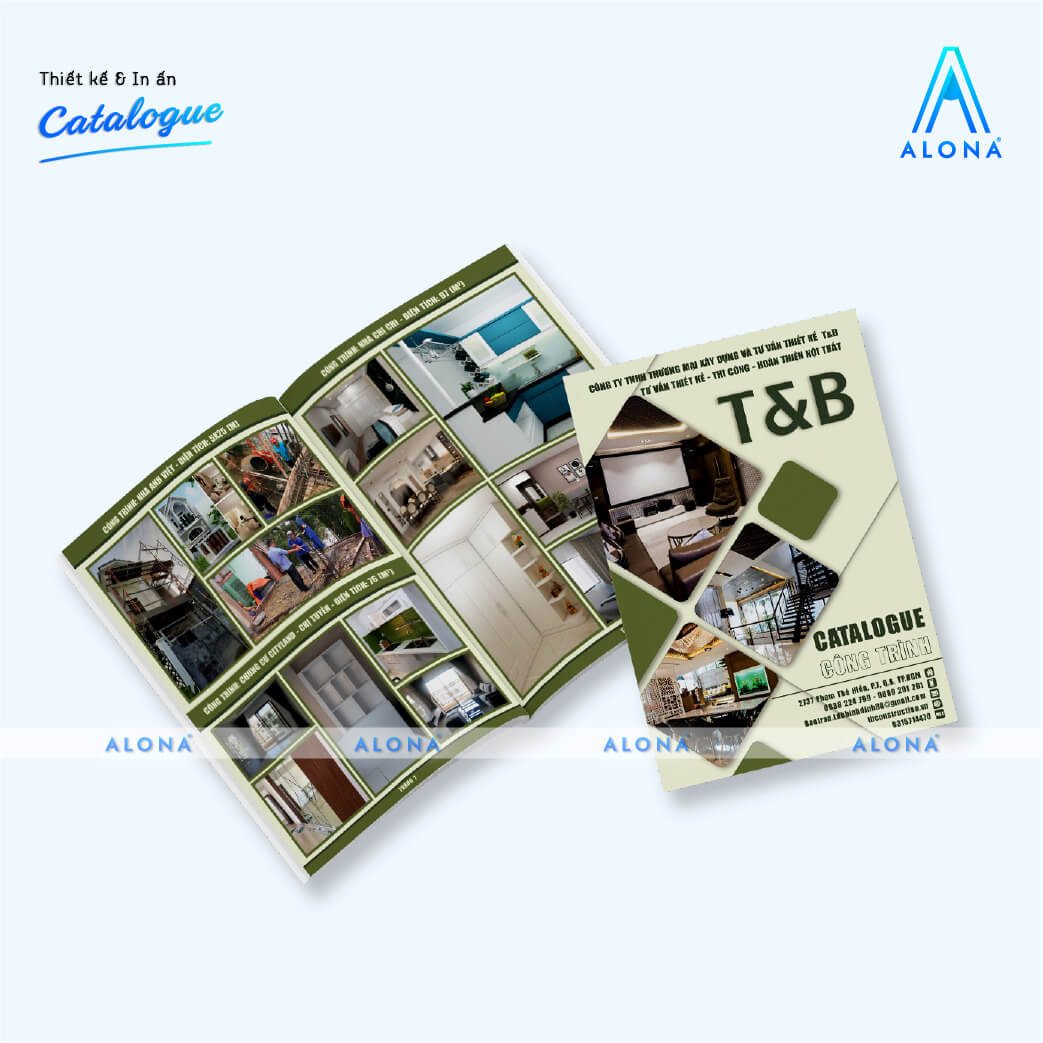 Catalogue giới thiệu các mẫu thiết kế nội thất và thi công thực tế, trình bày hình ảnh đẹp mắt