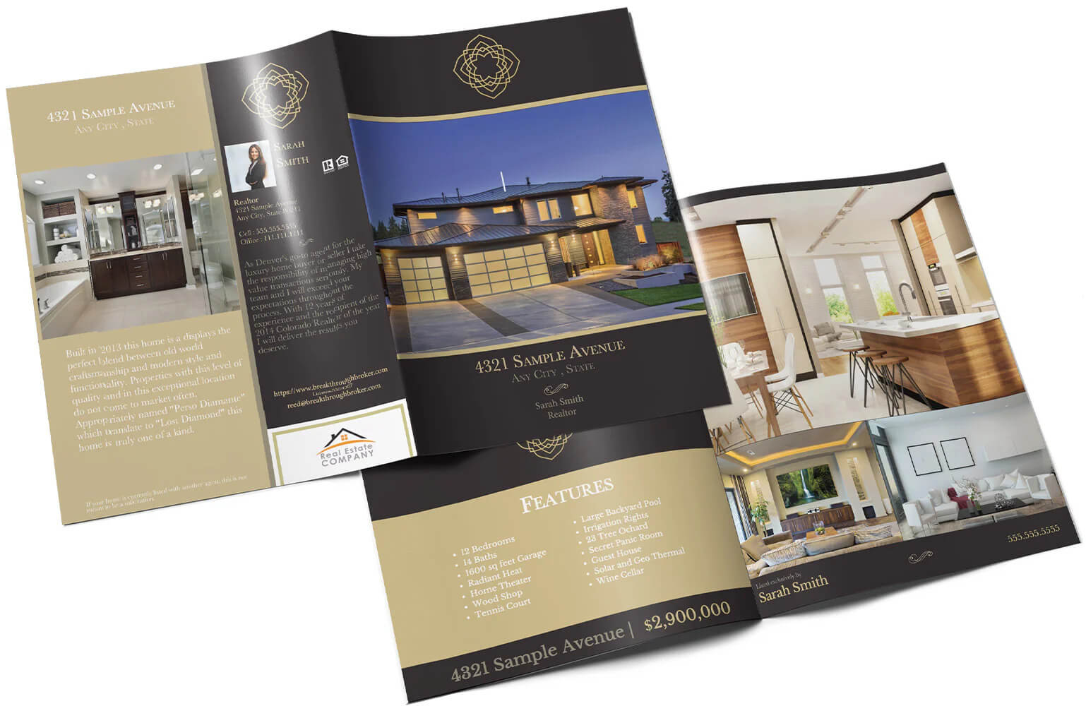 Catalogue bất động sản cao cấp với hình ảnh biệt thự sang trọng 