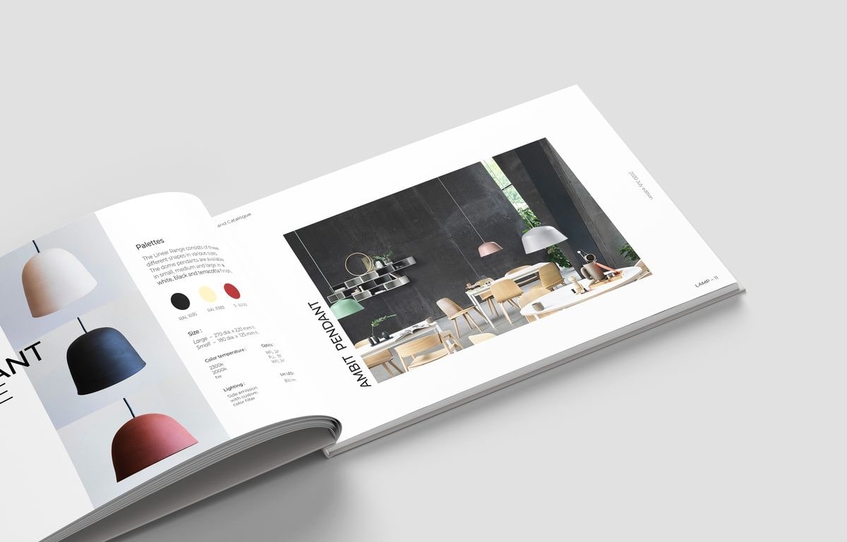 Mẫu catalogue đèn trang trí tối giản