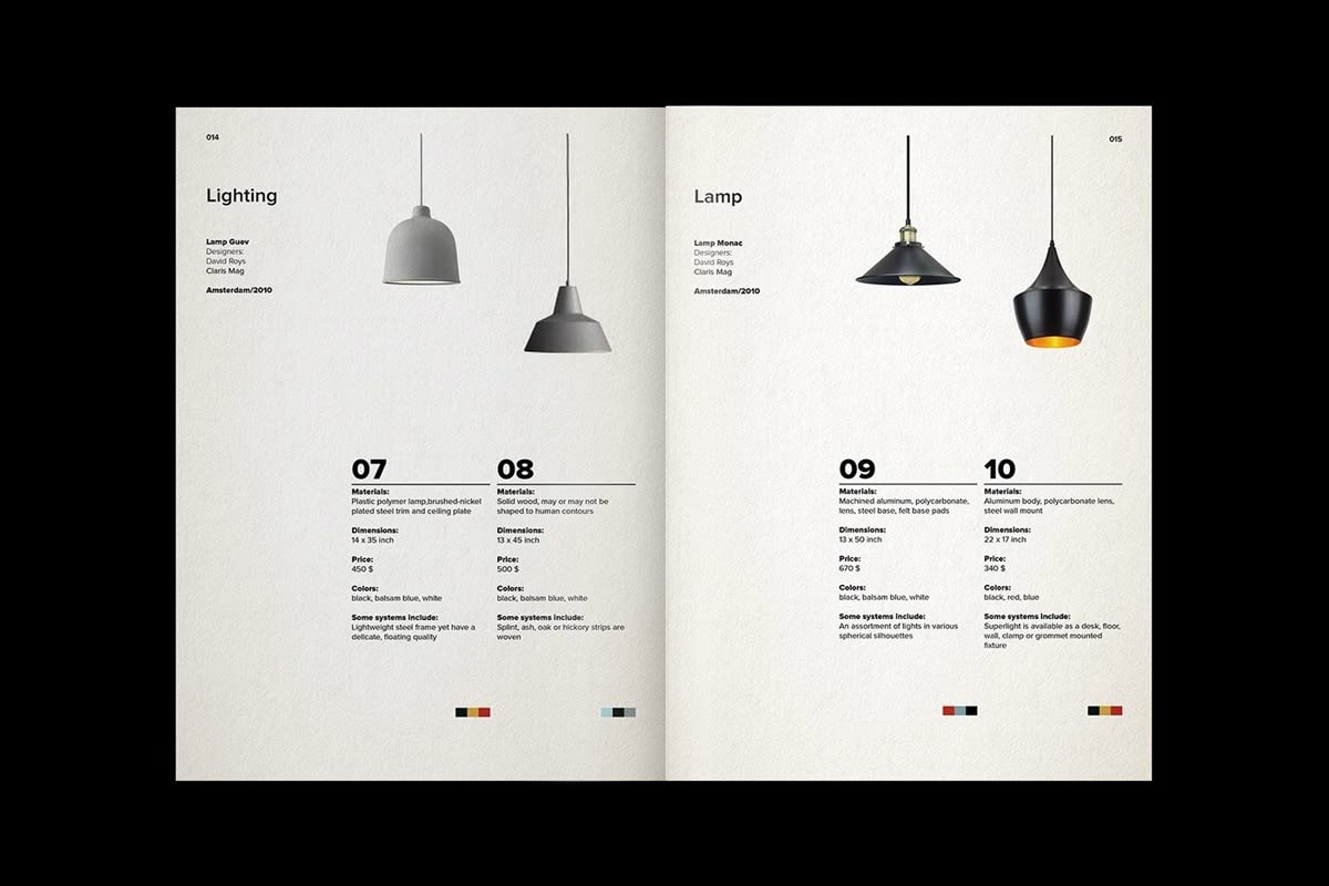Mẫu catalogue đèn trang trí hiện đại 
