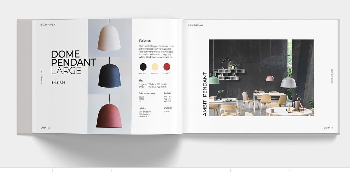 Mẫu catalogue đèn trang trí tối giản
