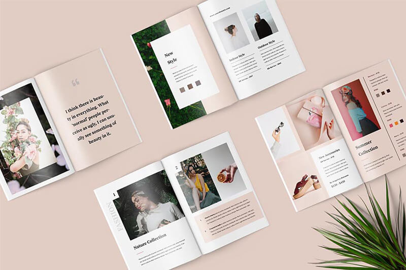 Catalogue thời trang sáng tạo, phối màu tươi mới