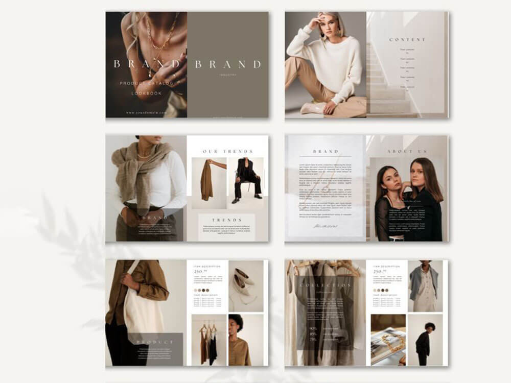 Catalogue thời trang cao cấp, tông màu trầm ấm
