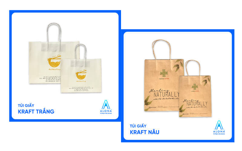 Giấy Kraft thường được sử dụng in túi đem lại phong cách tối giản, nhẹ nhàng. 