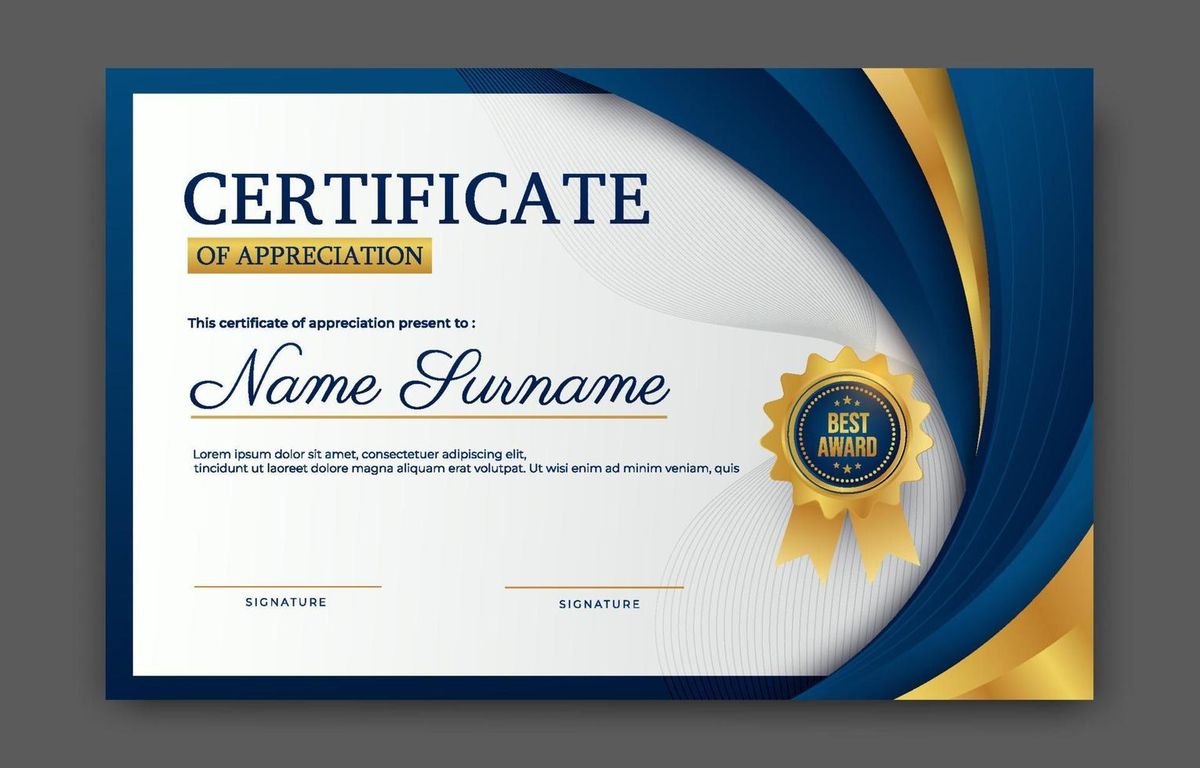 Mẫu giấy khen nhân viên xuất sắc phong cách hiện đại 