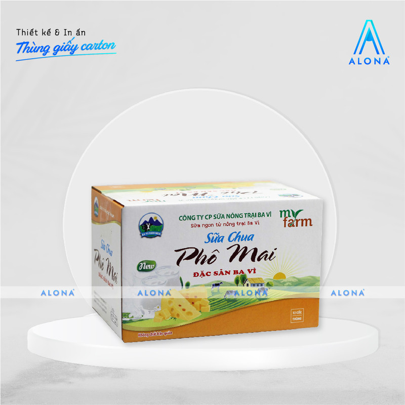 Mẫu in hộp giấy carton đựng sữa chua