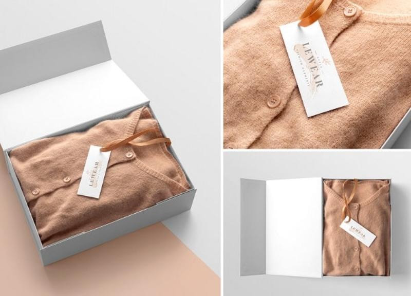 Mẫu hộp giấy đựng quần áo nắp nam châm