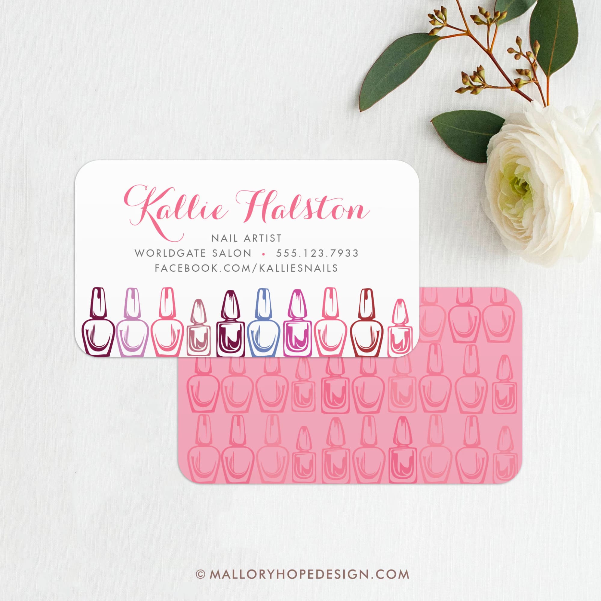 Mẫu card visit nail họa tiết lọ sơn móng tay Mẫu card visit nail họa tiết lọ sơn móng tay