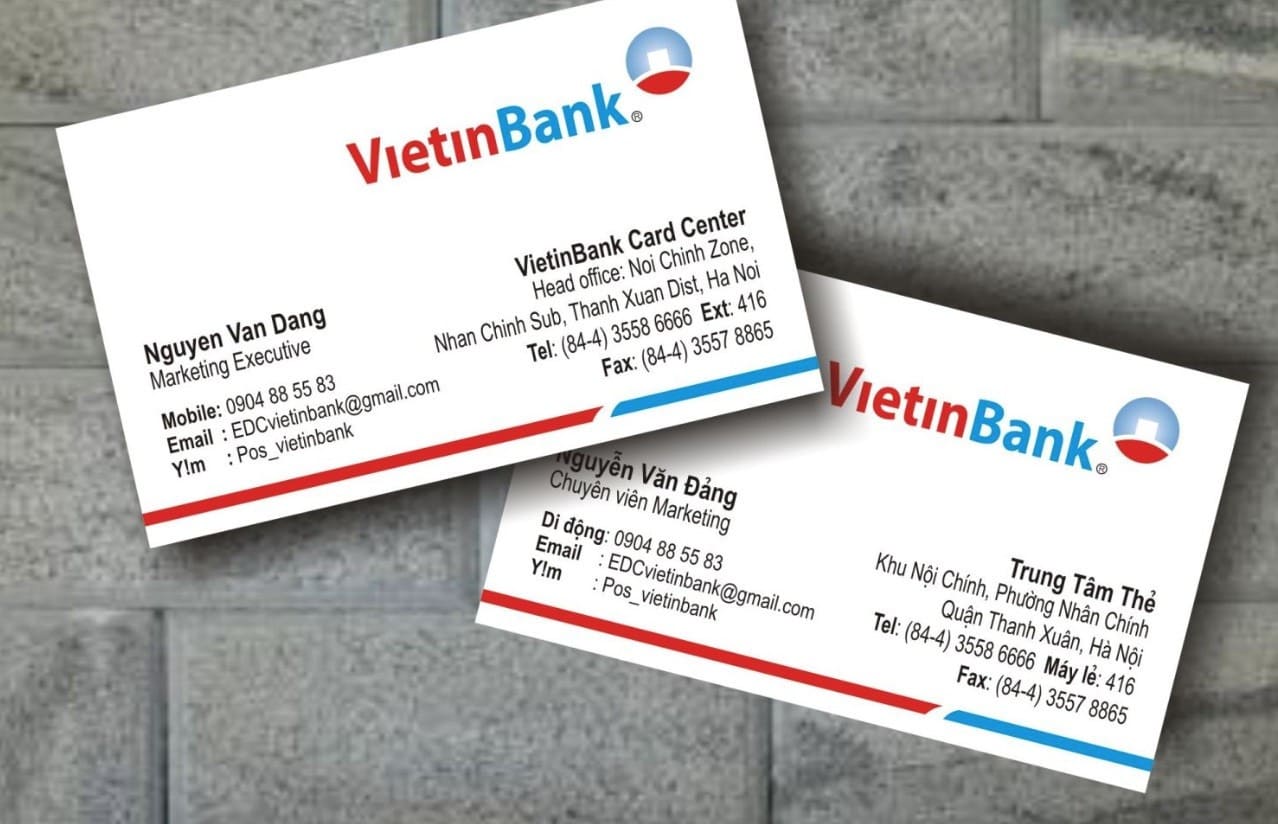 Card visit ngân hàng Vietcombank