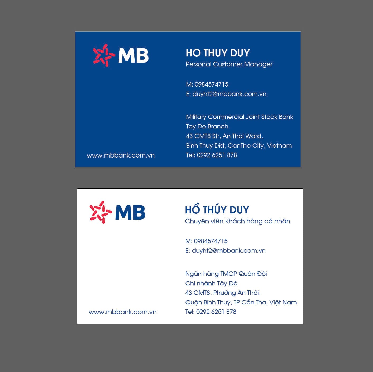 Card visit ngân hàng Techcombank