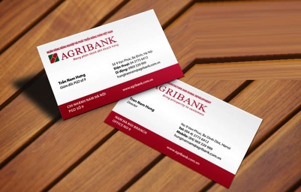 Card visit ngân hàng Agribank