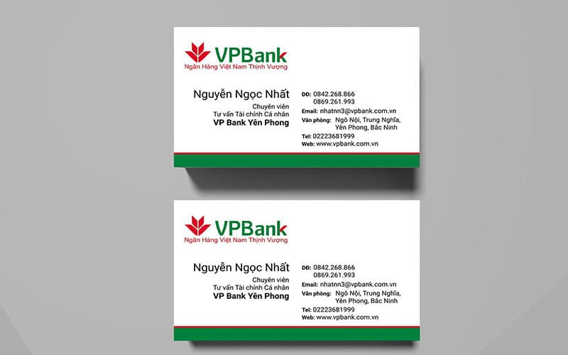 Card visit ngân hàng VPBank: