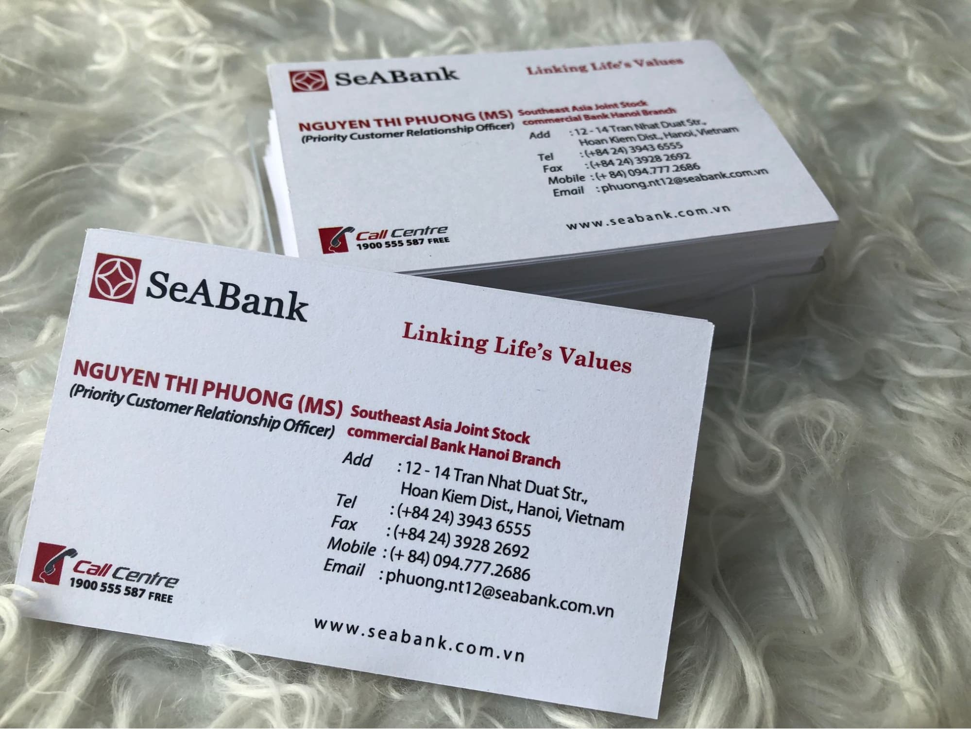 Card visit ngân hàng VPBank: