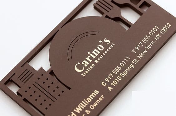 Mẫu card visit nhà hàng hình dáng lạ mắt 3 Mẫu card visit nhà hàng hình dáng lạ mắt 3