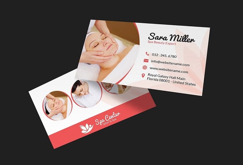 Mẫu card visit spa có hình ảnh minh họa Mẫu card visit spa có hình ảnh minh họa
