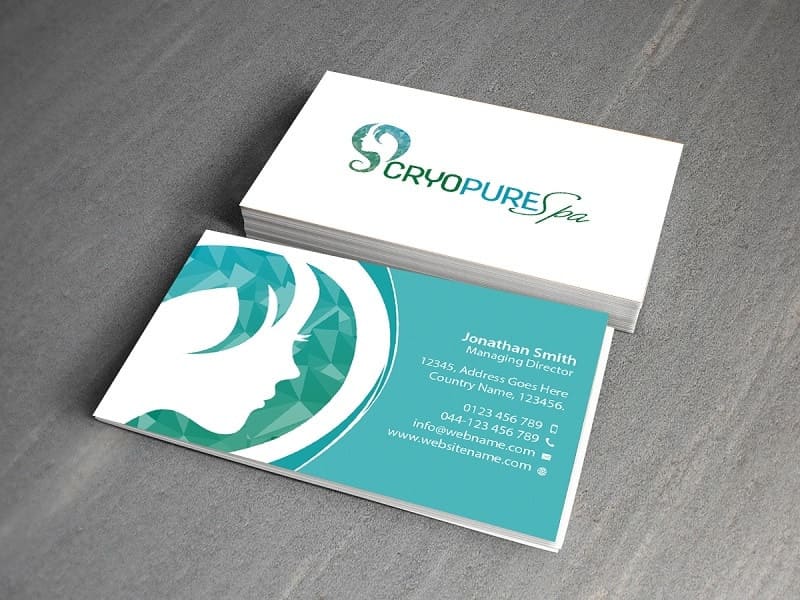 Mẫu card visit spa xanh dương chuyên nghiệp Mẫu card visit spa xanh dương chuyên nghiệp