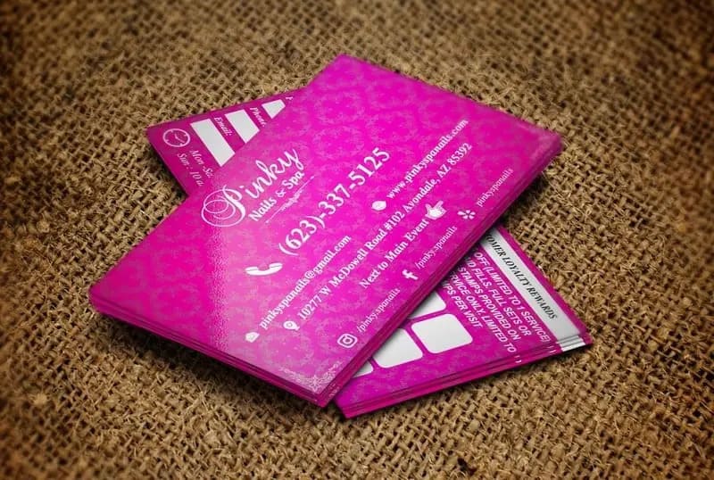 Mẫu card visit spa màu hồng đơn giản Mẫu card visit spa màu hồng đơn giản