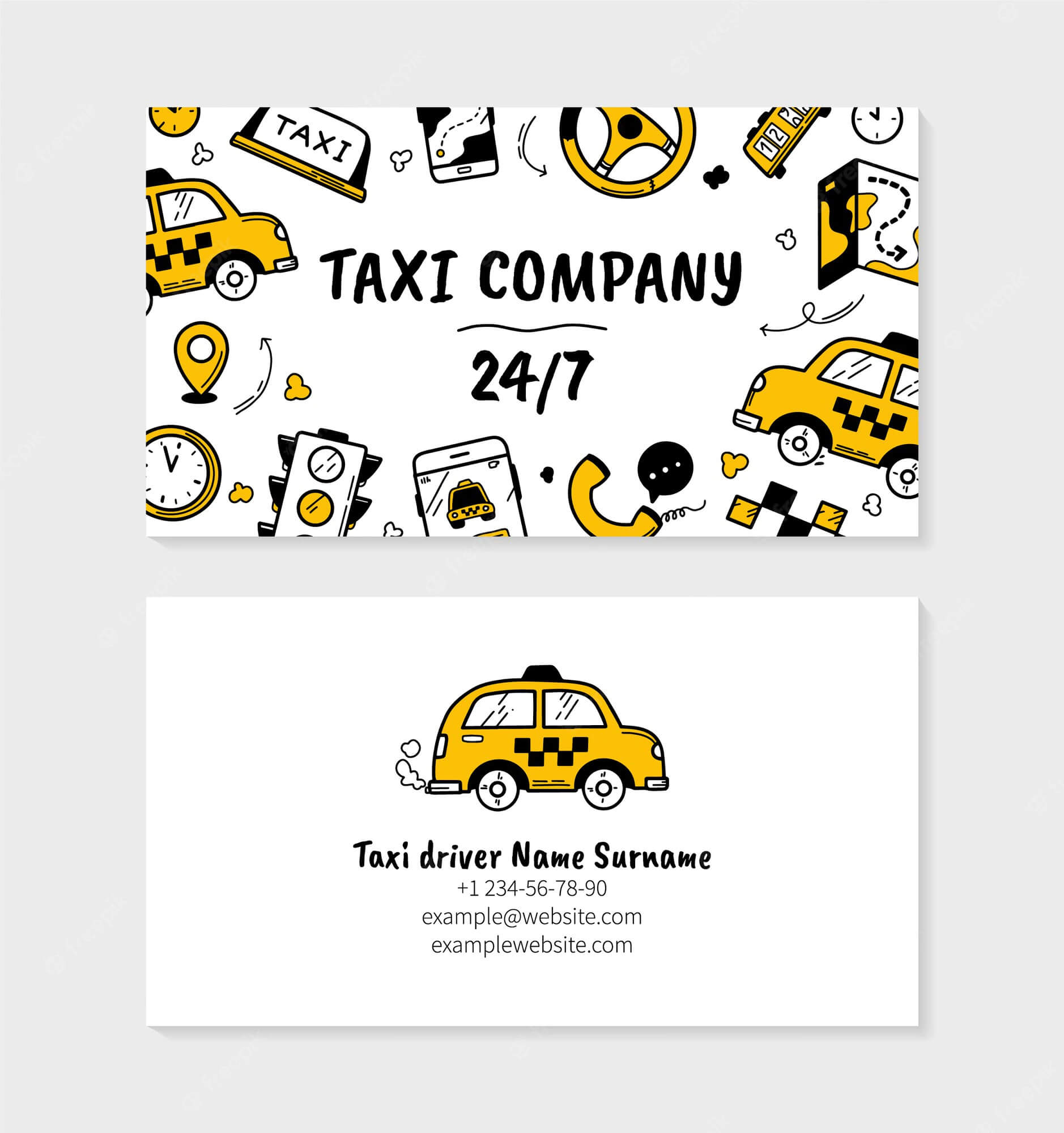 Mẫu card visit taxi dễ thương Mẫu card visit taxi dễ thương