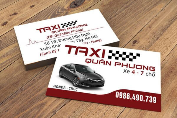 Mẫu card visit taxi 4 -7 chỗ Mẫu card visit taxi 4 -7 chỗ