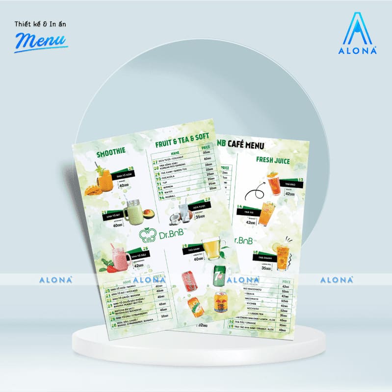 Một số mẫu in menu đẹp