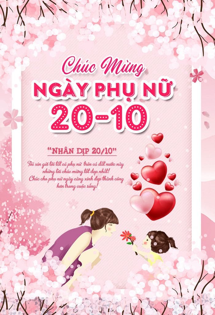 Thiệp 20/10 màu hồng dễ thương tặng cô giáo Thiệp 20/10 màu hồng dễ thương tặng cô giáo