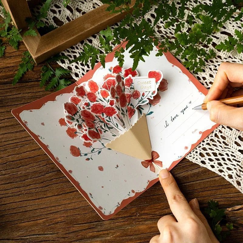 Thiệp 20/10 hình bó hoa 3D ngọt ngào Thiệp 20/10 hình bó hoa 3D ngọt ngào