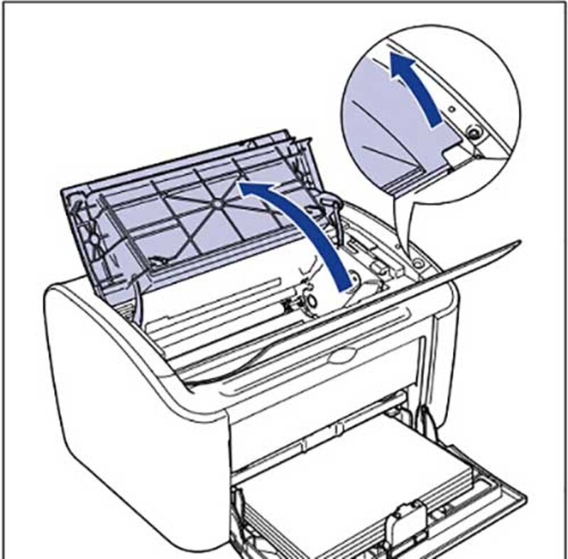 Kẹt giấy tại hộp mực máy in canon 2900