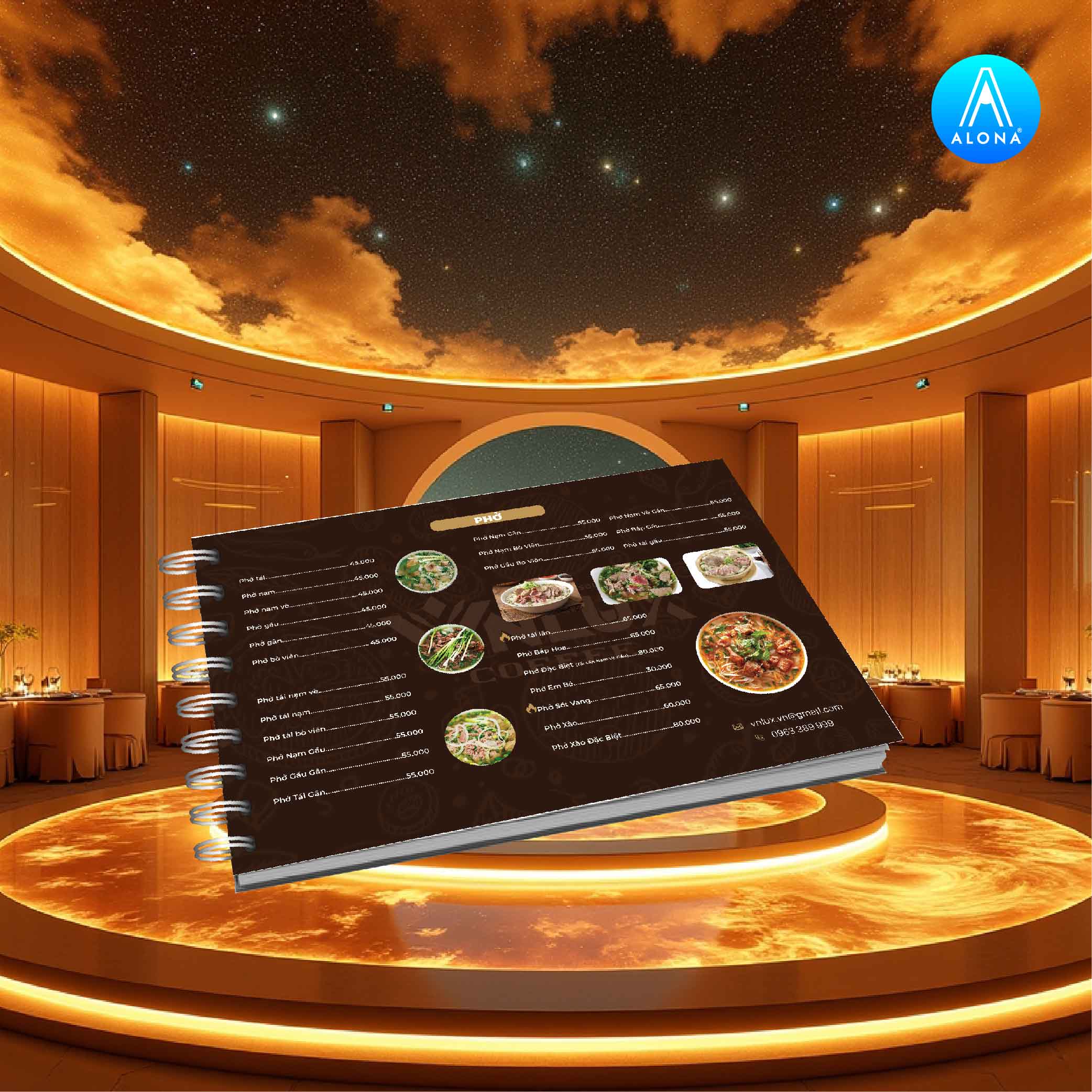 Dịch vụ thiết kế Menu Nhựa tại Alona